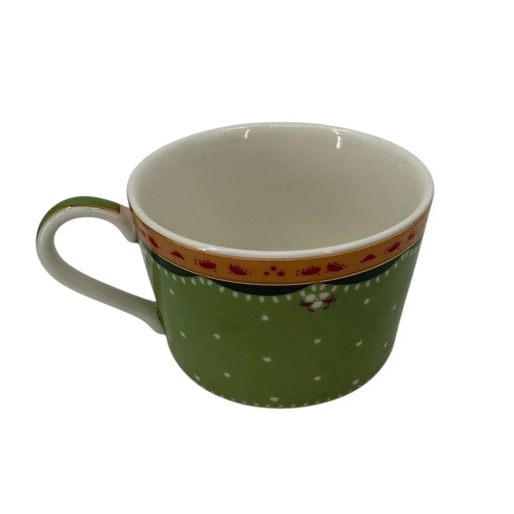 Avon Honor Society 2003 Green Portrait Teacup Saucer Set Gold Trim Collector Cup